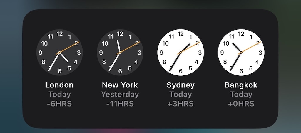 Example iphone clocks widget